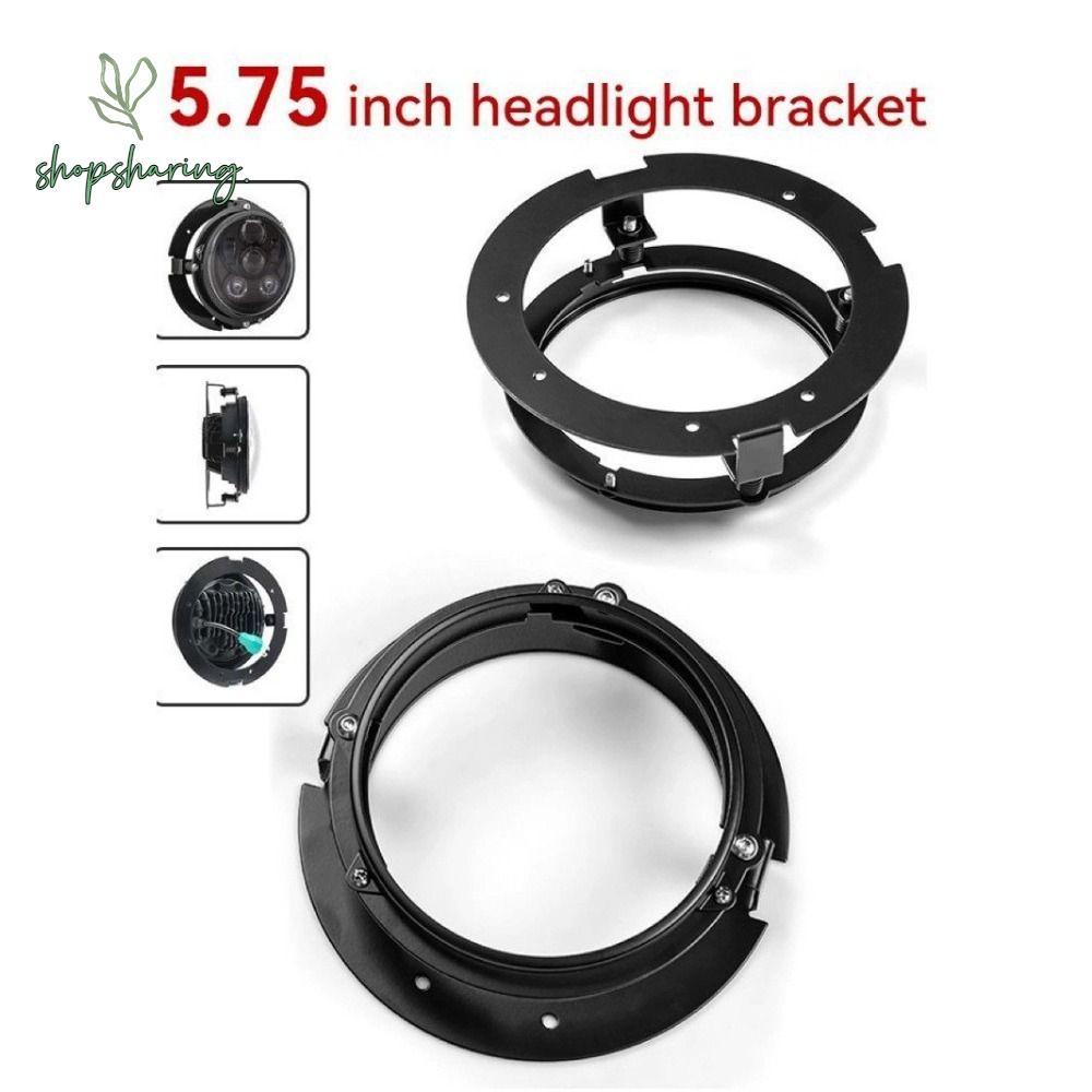 SHOPSHARING ขายึดไฟหน้า LED, ชุดขายึดไฟหน้าทรงกลมสากล, อลูมิเนียม DIY 5.75 นิ้วขายึดไฟหน้ารถจักรยานยนต์อุปกรณ์เสริม