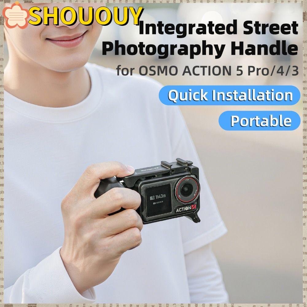 SHOUUY Xplorer Grip Kit กรอบกล้อง,พลาสติก Quick Release กล้อง Grip Handle, ปุ่มชัตเตอร์รองเท้าเย็นน้