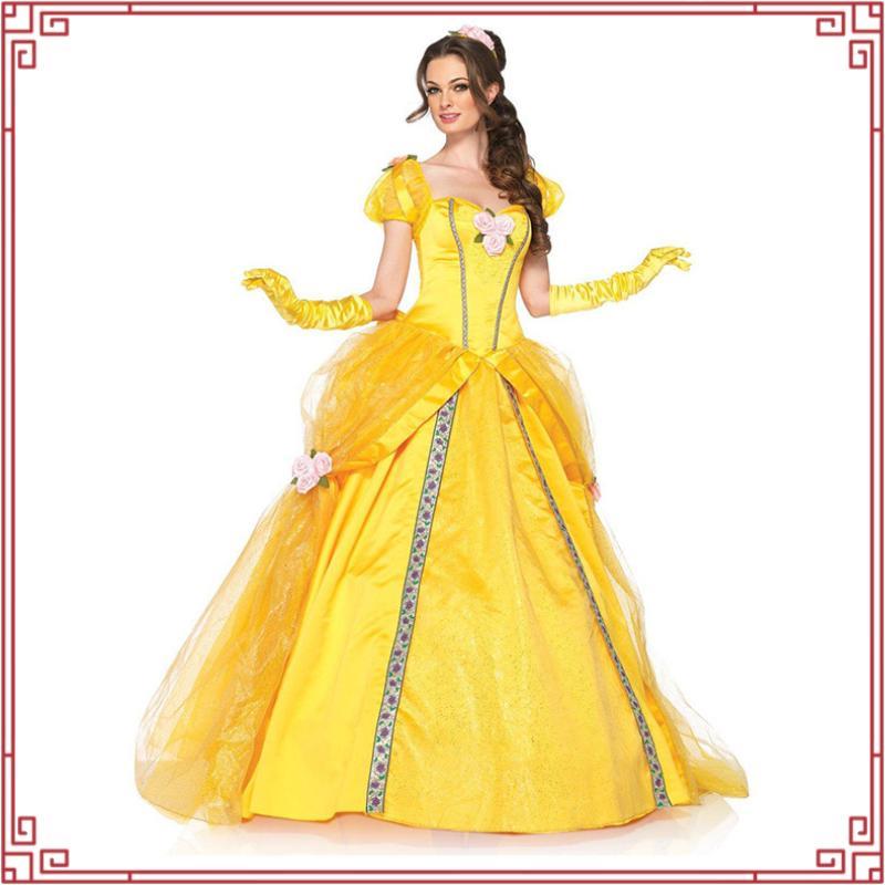 Oos ชุดเดรสคอสเพลย์เจ้าหญิง Belle Beauty and the Beast สําหรับผู้ใหญ่