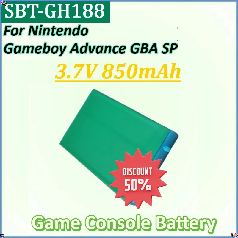 สําหรับ Nintendo Gameboy Advance GBA SP ใหม่ 5 ชิ้น ~ 10 ชิ้น SBT-GH188 แบตเตอรี่ลิเธียมคุณภาพสูง Pa