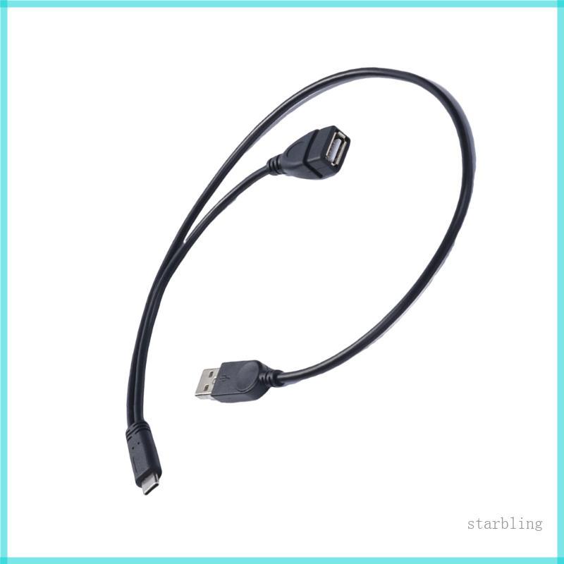 Star Type C ชาย USB 2 0 หญิงและ USB ชาย OTG สายชาร์จสําหรับสมาร์ทโฟนแท็บเล็ตรองรับแหล่งจ่ายไฟ 5V2A