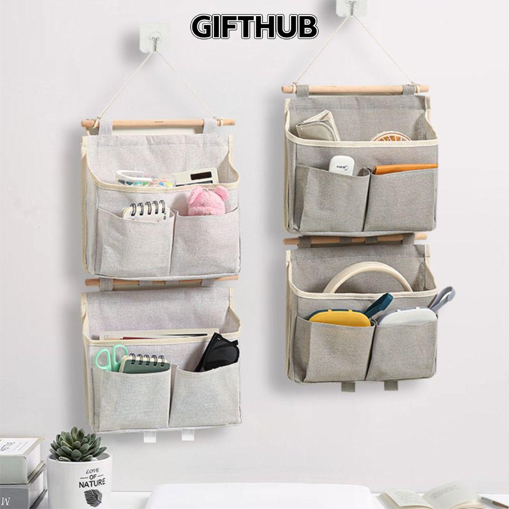 GIFTHUB กระเป๋าเก็บของ, ติดผนังหลายกระเป๋าแขวนกระเป๋า, แบบพกพากันน้ําข้างเตียง ออแกไนเซอร์ บ้าน