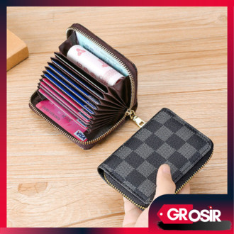 ขายส่ง - D5766 Card Wallet / Womens Card Wallet / Imported Korean Fashion Wallet / Zipper Motif Wall