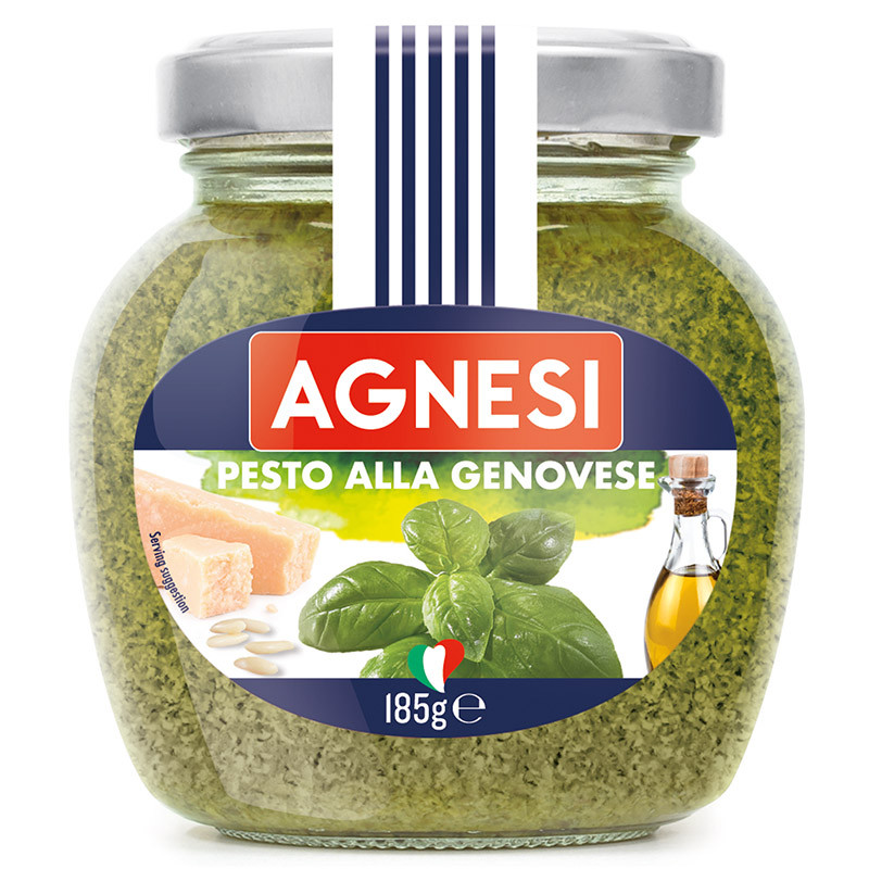 แอคเนซีซอสเพสโต 185กรัม Agnesi Pesto Sauce 185g. [หมายเลขบาร์โค้ด 0000080525257 ]