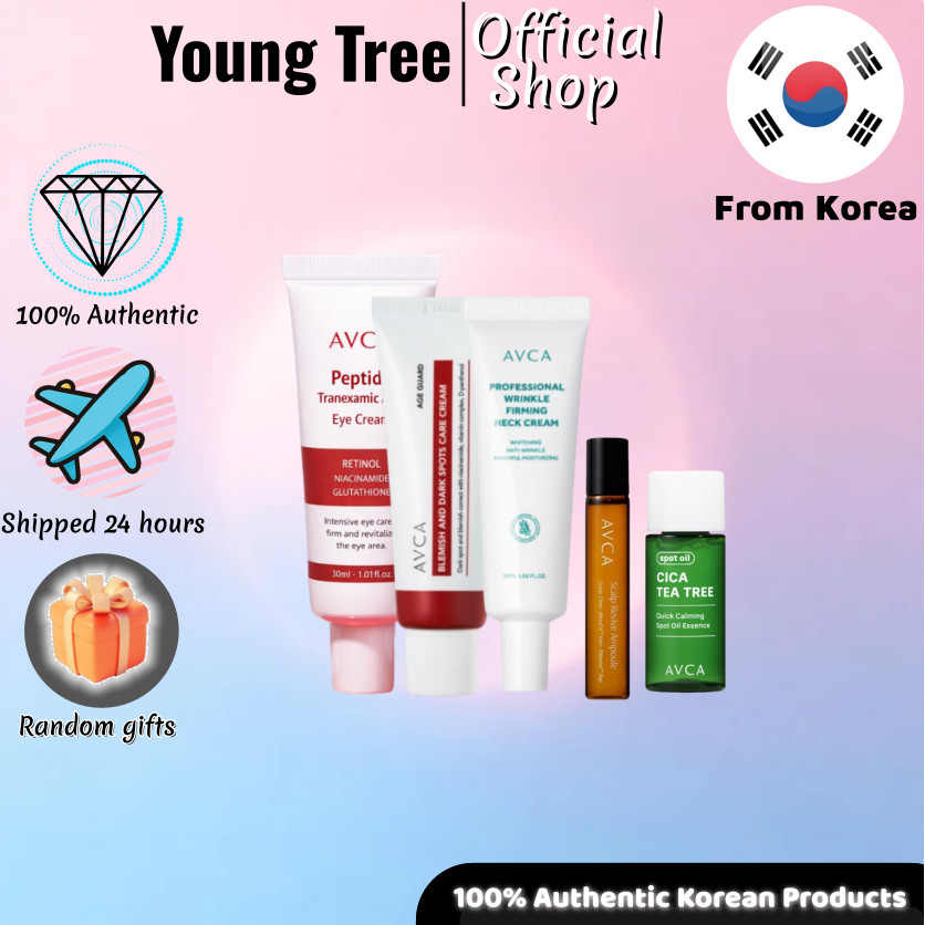 [AVCA] ครีมคอกระชับริ้วรอย 30ml/Cica Tea Tree Spot Oil Essence, 8g/Scalp Revive Ampoule 20ml/อายครีม