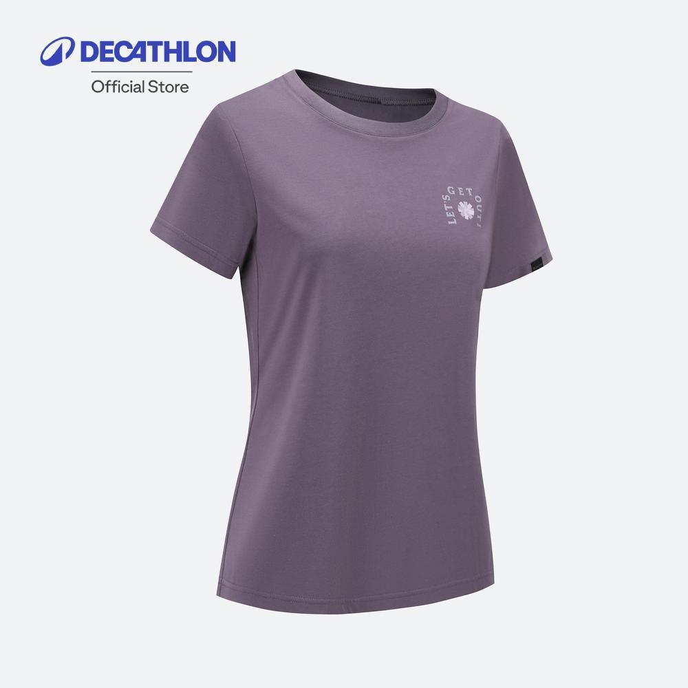 Decathlon W T-Shirt Nh500 เสื้อยืดเดินป่าสำหรับผู้หญิง รุ่น Nh500 - Purple
