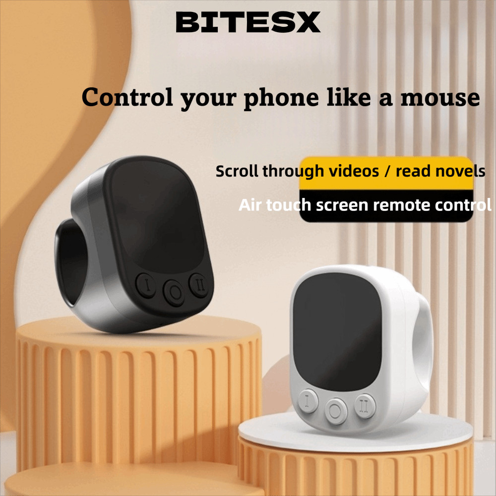 BITESX Touchscreen Controller, srolling Function Auto Screen Clicker Bluetooth Ring Remote, Music Pl