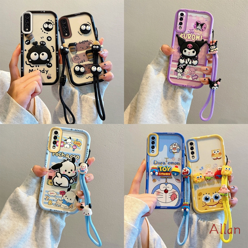 เคส samsung a50 / a50s / a30s กรณี TPU 2026 ใหม่ Kawaii ซิลิโคนนุ่มคลุมทั้งหมดกันกระแทก, Lanyard Anti-Loss เคสโทรศัพท์ BSJGS
