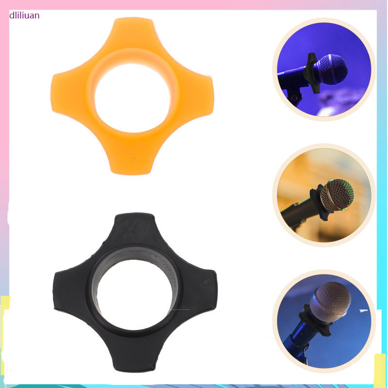 10 ชิ้นสีดําไมโครโฟนยาง Shock-Absorbing สําหรับ Ktv Conference Stage dliliuan