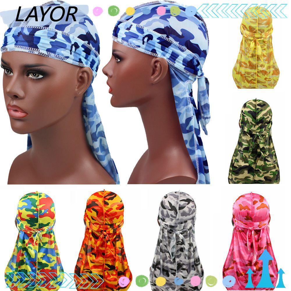 LAYOR Mens Silky Turban Fashion Bandana Waves Rags Pirate Hat