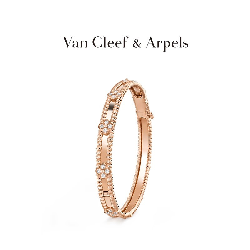 [พร้อมกล่องบรรจุภัณฑ์] Vca Perlee Vca Perlee Series Yellow K Gold White K Gold Rose Gold Diamond Bra