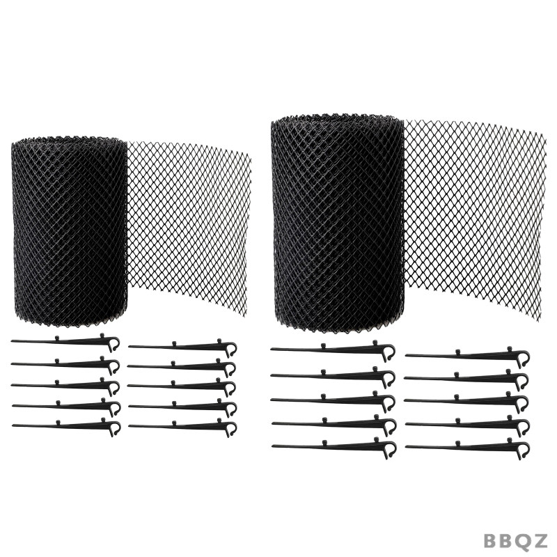 [Bbqz01] Gutter Guard Mesh 20 Ft X 6In 26 Ft X 7Inพลาสติกสีดํา Gutters Cover รางน้ําใบยามติดตั้งง่าย