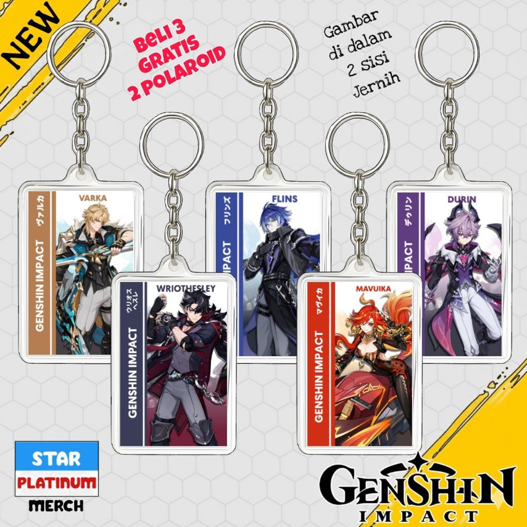 Gantungan Kunci Genshin Impact - พวงกุญแจ Genshin Impact - เกมอนิเมะ Ganci - Gantungan Kunci Wriothe