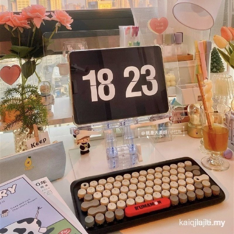 Molly Preferred ชั้นวางอ่านหนังสืออะคริลิคแบบพับเก็บได้คอมพิวเตอร์โปร่งใสแท็บเล็ต iPad Bracket K3K6 