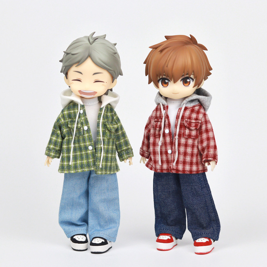 BABYBELL 3.0 เสื้อมีฮู้ดลายสก๊อตตุ๊กตา1/12BJD