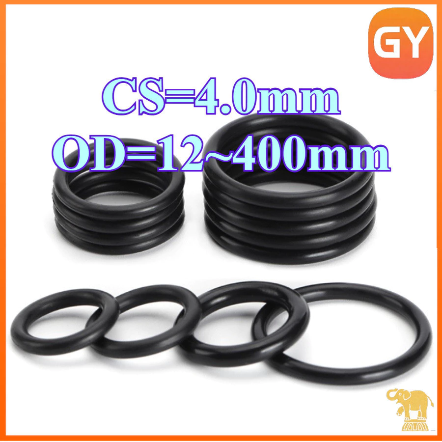 O-Ring โอริง ยางสีดำ CS4.0mm OD12-400mm ทนน้ำ ทนมัน ทนต่อการกัดกร่อน แหวนปิดผนึกอเนกประสงค์ ใช้เครื่องซักผ้า [GYYY-TG]