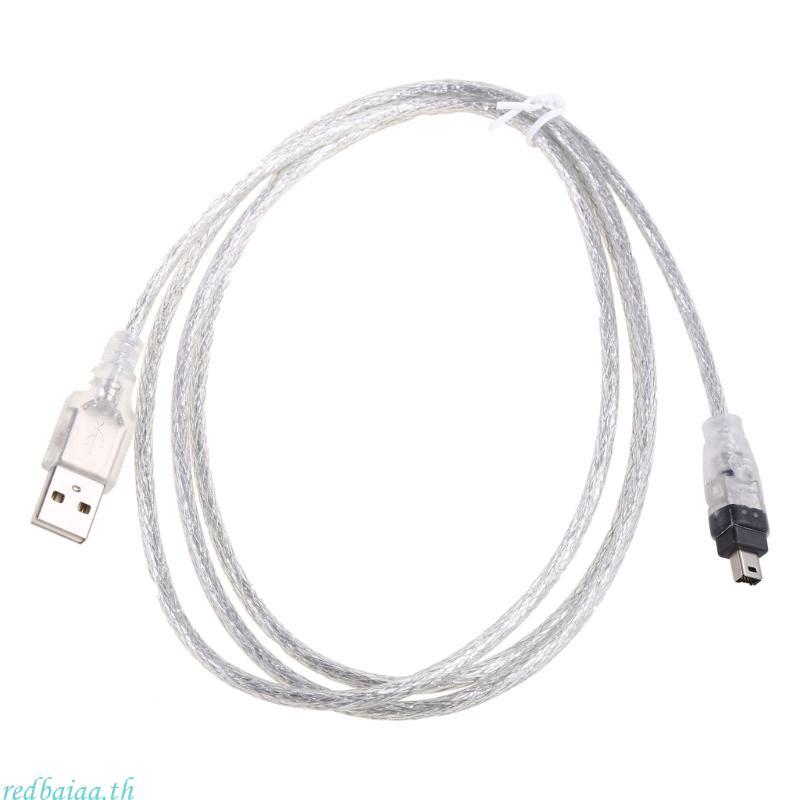 Redbaiaa 4 5ft 1 4m USB to Firewire IEEE 1394 4 Pin iLink Adapter Cord Data Cable Wire สําหรับกล้อง 