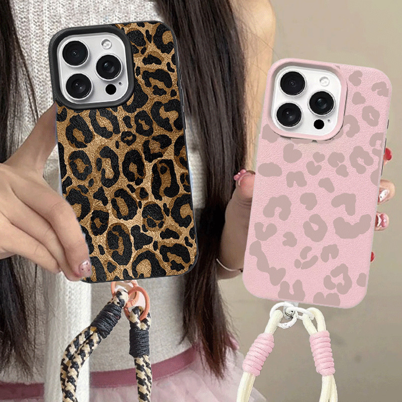 เสือดาวพิมพ์สายคล้องคอ Lanyard เคสโทรศัพท์สําหรับ Motorola MOTO G54 G85 G34 G84 G75 G15 G35 Edge 50 