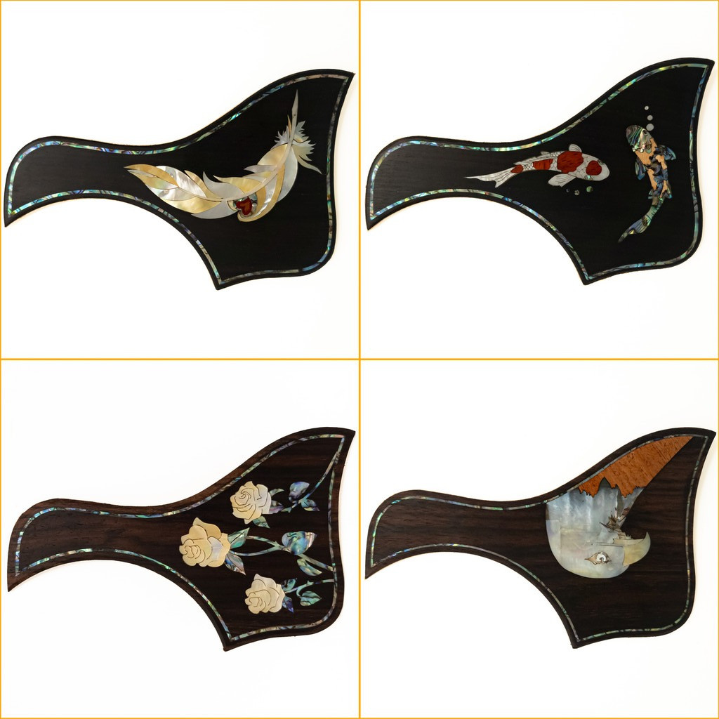 Taylor Acoustic Guitar Pickguard Rosewood Abalone Inlays Self Adhesive