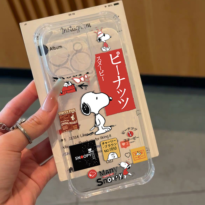 เคสโทรศัพท์สําหรับ OPPO 14F 13F 12F 11F 14 13 12 11 Pro 8 7 8T 7Z 8Z 5Z 6Z น่ารัก Snoopy ซิลิโคนใสนุ