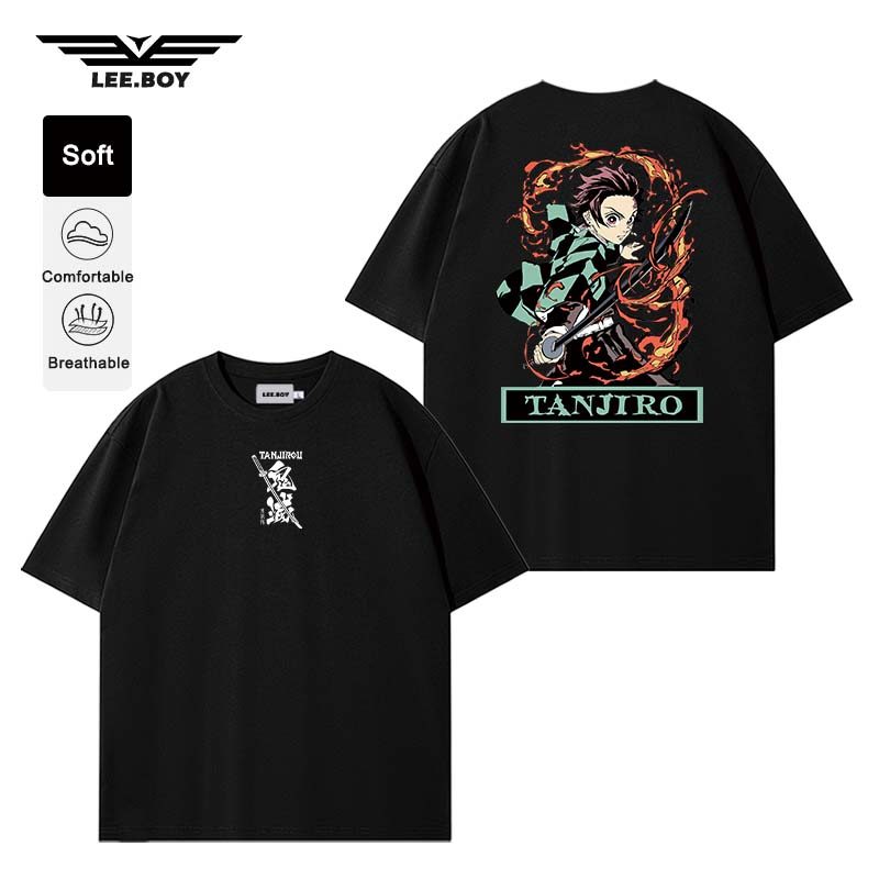เสื้อเชิ้ตแขนสั้น ตัดเย็บดี หลวมและสะดวกสบาย Demon Slayer Kimetsu no Yaiba (ส่งเร็ว จัดส่งจากไทย)