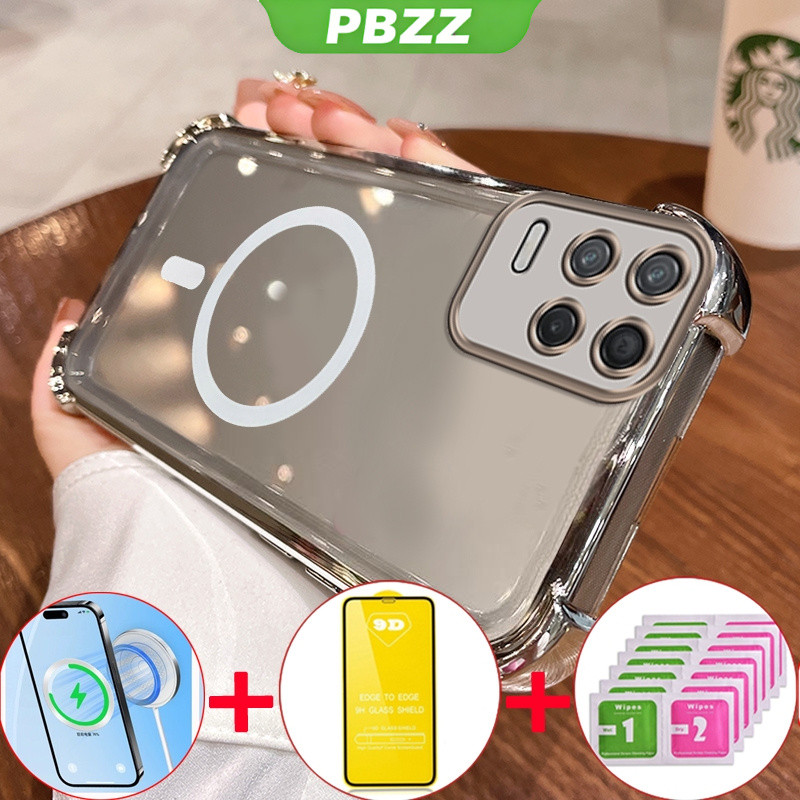 PBZZ [4 in 1] เคสกระจกนิรภัยสำหรับโทรศัพท์ Realme 8 pro 4g realme 8 5g เคสซิลิโคนกันกระแทก ดีไซน์ใหม่ สวยงาม ใส ไร้สาย SJMBS01