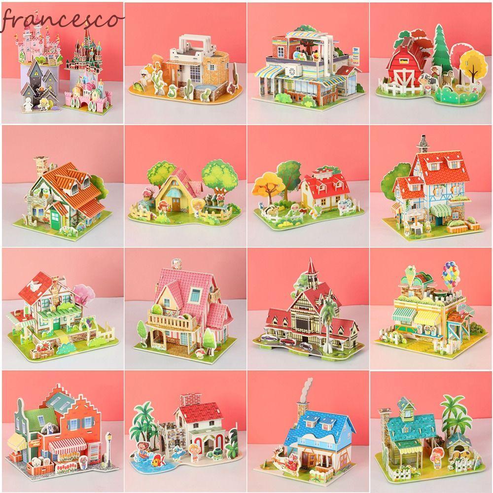 FRANCESCO DIY House Model Puzzle, 3D Puzzle Paper Jigsaw Building 3D Puzzle, 3D Puzzle Handmade Hand