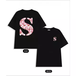 COD จัดส่งตลอด 24 ชั่วโมง Fanfei เสื้อยืดพิมพ์ลายรอยจูบ จูบตามคำขอ ผ้าฝ้าย 100% 2 ทาง เย็น ดูดซับเหงื่อ