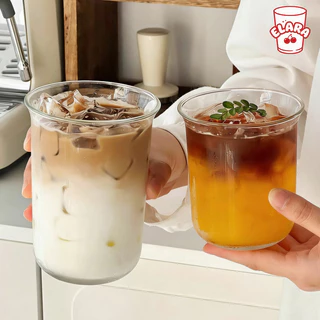 แก้วกระจกตรงรูปทรงเรียบง่าย 339/488ml | แก้วกาแฟเย็น น้ำผลไม้ ชานม สไตล์อินสตา ปลอดสารตะกั่ว