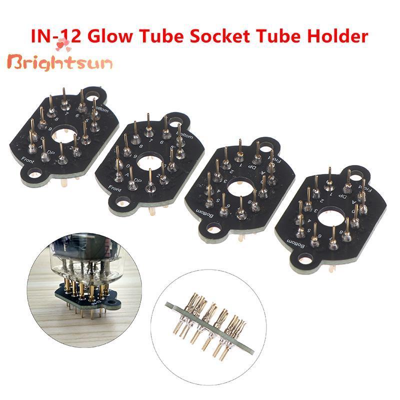 [BT-t] 1/4 ชิ้น 12pin เซรามิค Nixie Tube Holder Soet IN-12 Glow Tube Soet Tube Holder IN12 ใหม่