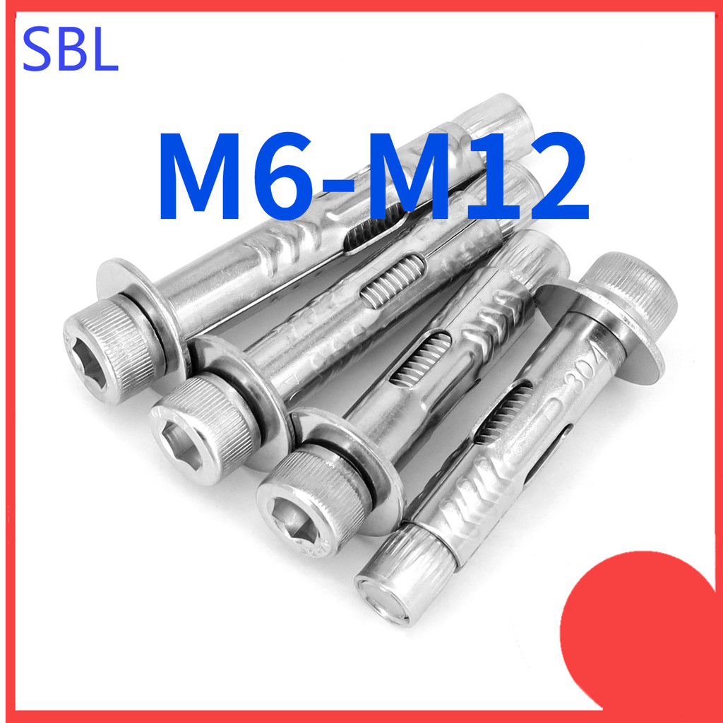 สกรูขยายสแตนเลส 304,โบลท์ขยายหกเหลี่ยม,รอกสกรูระเบิดในตัว M6/M8/M10/M12 * L40-150mmSS-HX