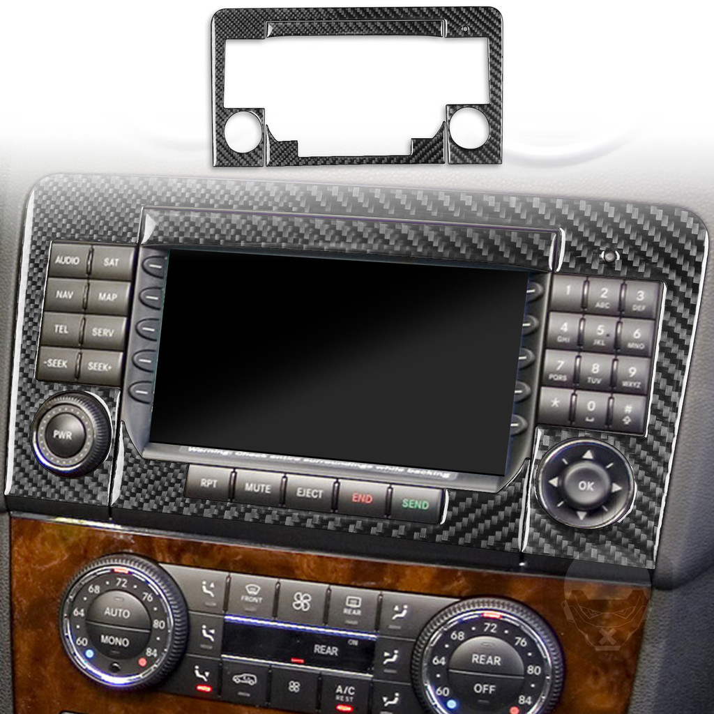 เหมาะสําหรับ Mercedes-Benz Benz 06-11 M-Class W164 แผงนําทางคาร์บอนไฟเบอร์แท้ภายในรถการปรับเปลี่ยนชิ