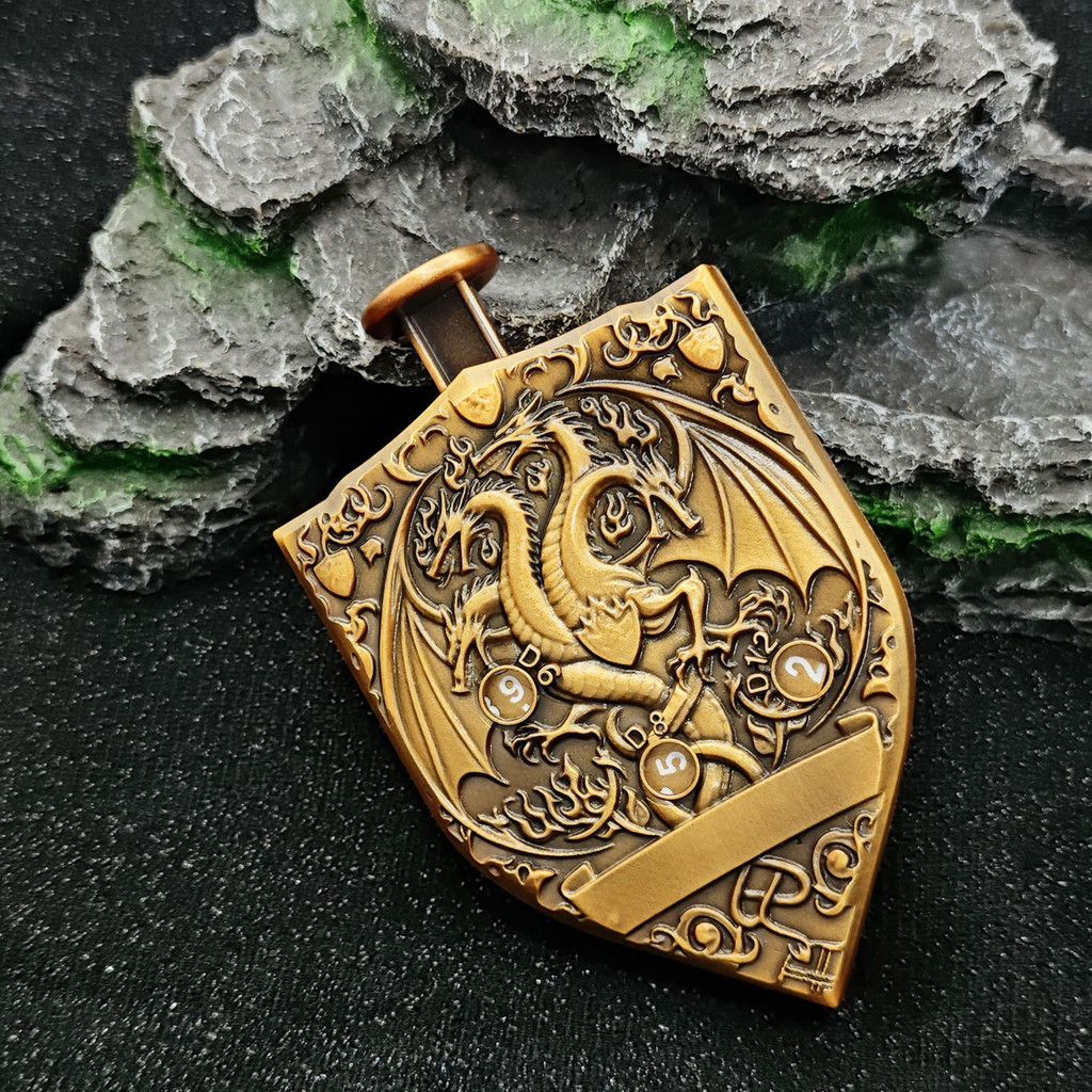 Metal d & d Button Rouplette Dice TRPG Dungeon and Dragon 7 in 1 Turntable Dice COC Game D6 Dice