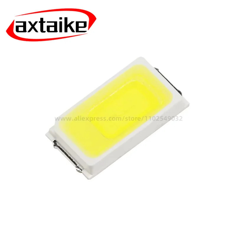 100PCS 5730 5630-CW/WW SMD LED Diodes 0.5W 150mA 50-55LM, 3.2-3.4V 6500K สีขาวและหลายสี (วอร์มไวท์/แ