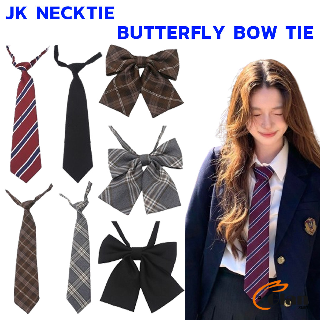 Glanxuan เนคไทแฟชั่นสำเร็จรูป โบว์นักเรียนญี่ปุ่น JK ปรับขนาดได้ necktie