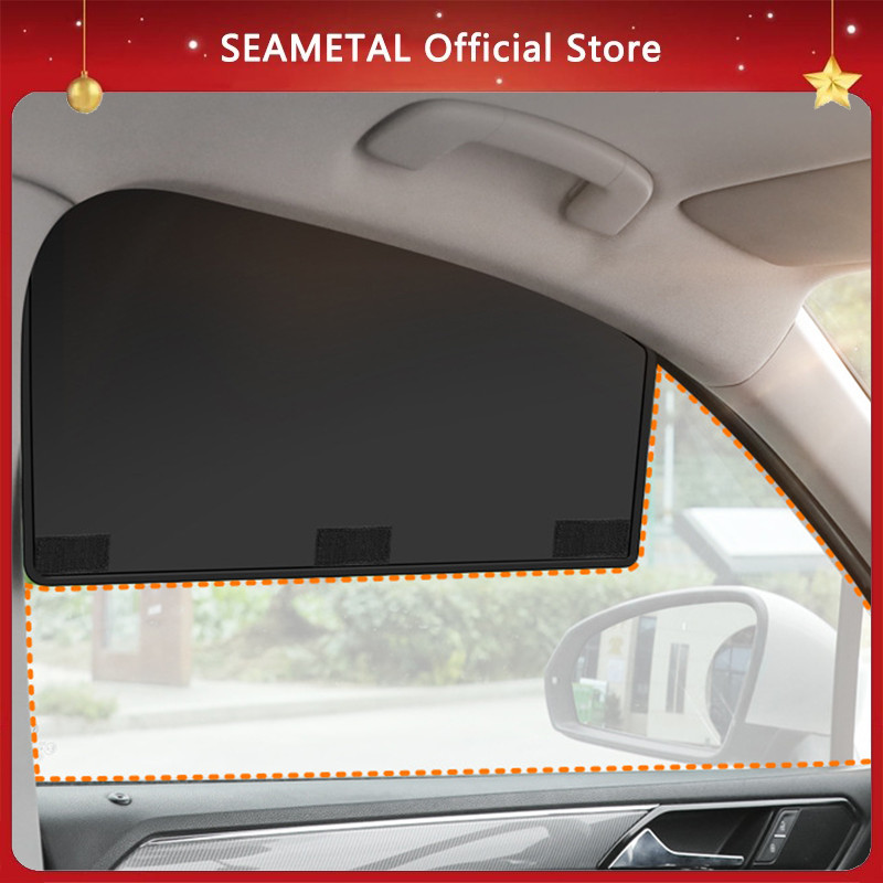 SEAMETAL ม่านบังแดดในรถยนต์ ม่านกันแดด ป้องกันแสงแดด พับเก็บได้ขนาดเล็ก พกพาสะดวก