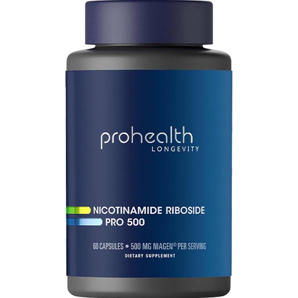 ProHealth Nicotinamide Riboside Pro 500. Patented NR Niagen 500mg Plus 250mg TMG. NAD+ Supplement Bo