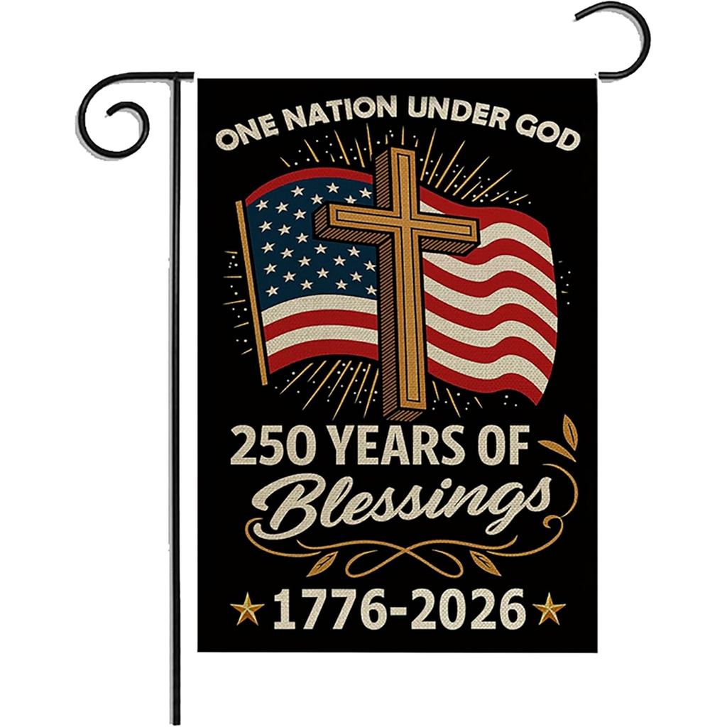 250 ธงสวนครบรอบ,อวยพร America USA Garden Flag 250th,1776-2026 ที่ระลึก,4th of July Anniversary Celeb