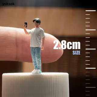 [yuksok] 1:64 Scale Boy Miniature Figure Tiny Miniature People Figurine โครงการ DIY