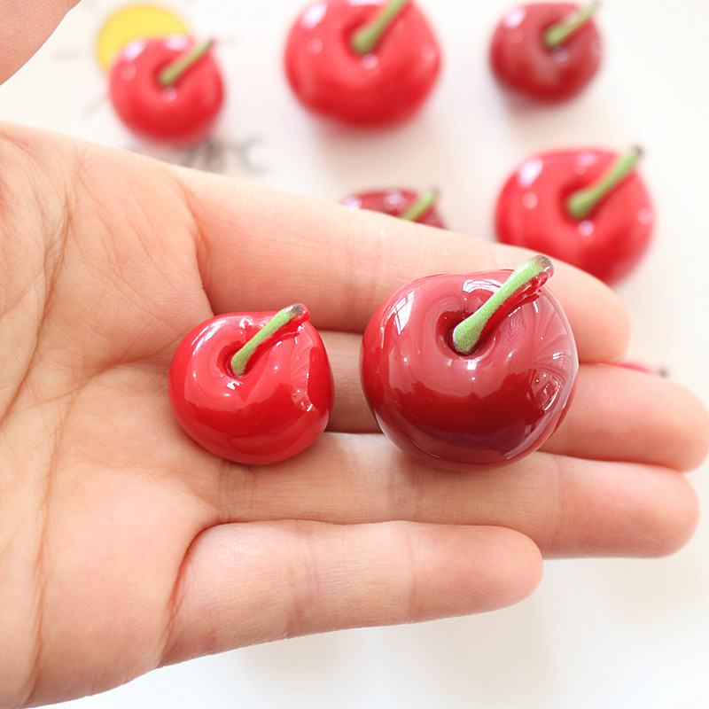 5 ชิ้น/เซ็ต 3D เชอร์รี่ผลไม้ DIY เรซิ่น Flatback สําหรับตกแต่งรถเครื่องประดับจี้พวงกุญแจกระเป๋าอุปกรณ์เสริมวัสดุ