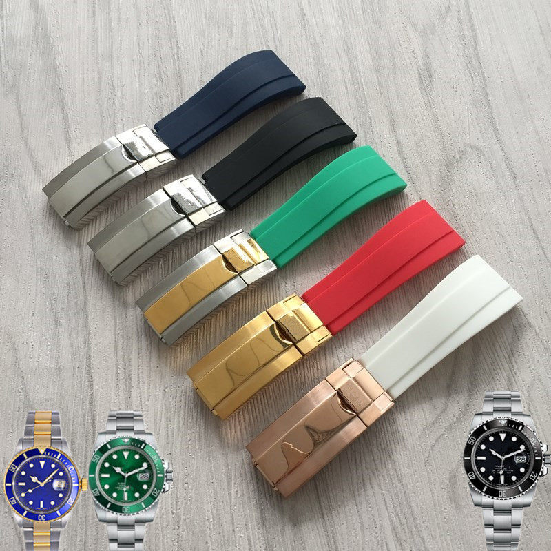 สายยางซิลิโคนทดแทน ROLEX Oyster Style Permanent Submariner Daytona ROLEX Strap 20mm