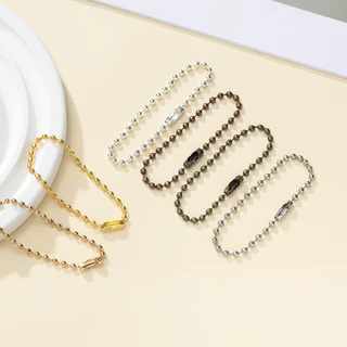 10-50ชิ้น โซ่ไข่ปลา (11-12cm) หลากสี พวงกุญแจโซ่ลูกปัด สำหรับห้อยป้ายชื่อ DIY อุปกรณ์เครื่องประดับ พรีเมียม