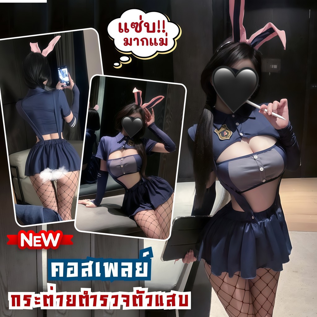 BIG SEXY พร้อมส่ง‼️ชุดคอสเพลย์ผู้หญิง ชุดตำรวจหญิง 🌟 M-5XL | 40-100กก. S-137