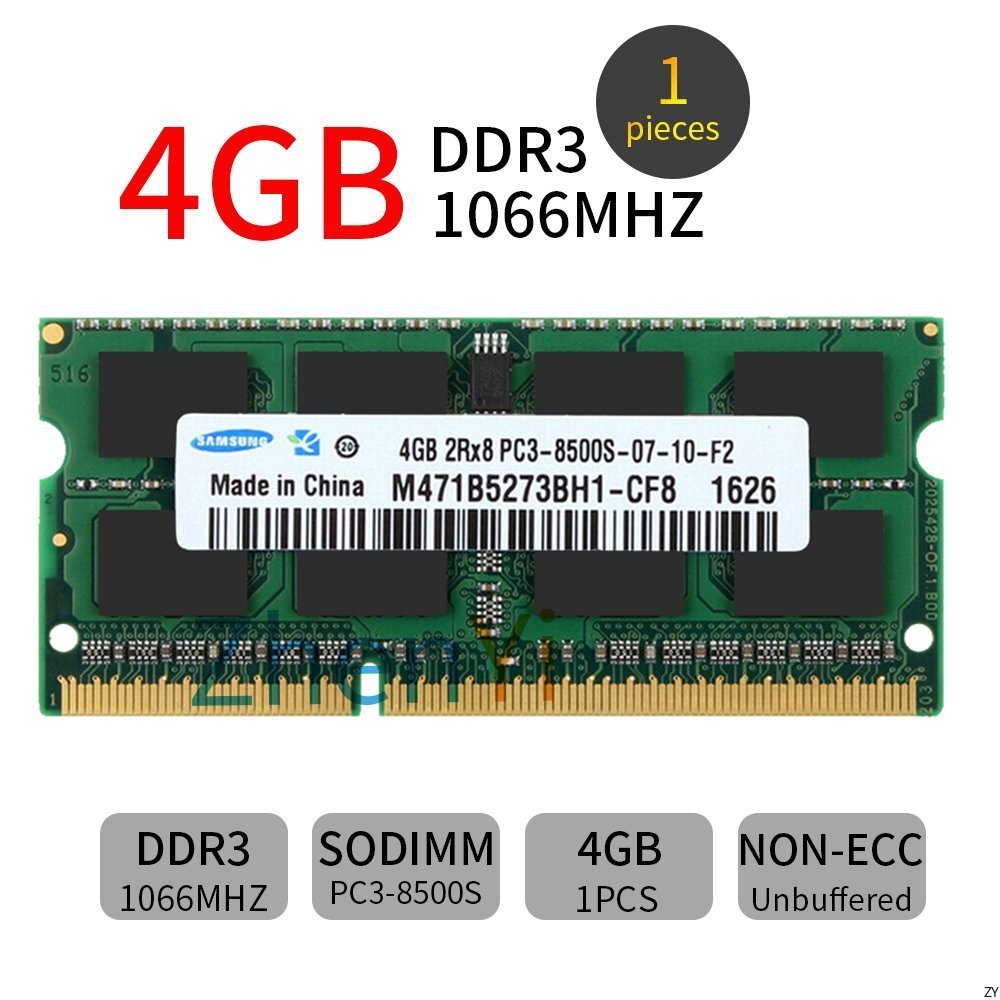 สําหรับ Samsung 4GB PC3-8500S DDR3 1066MHz M471B5273BH1-CF8 SO-DIMM หน่วยความจําแล็ปท็อป