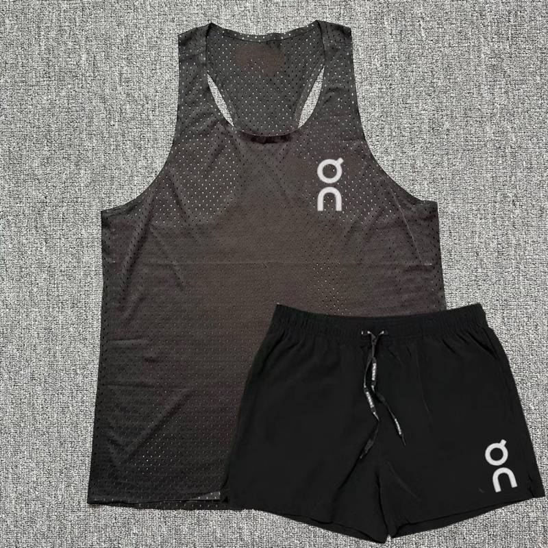 Track and Field Sports Student Training Quick-Drying Sports Suit Men's Marathon Running Mesh Vest with Lining Shorts dYRw