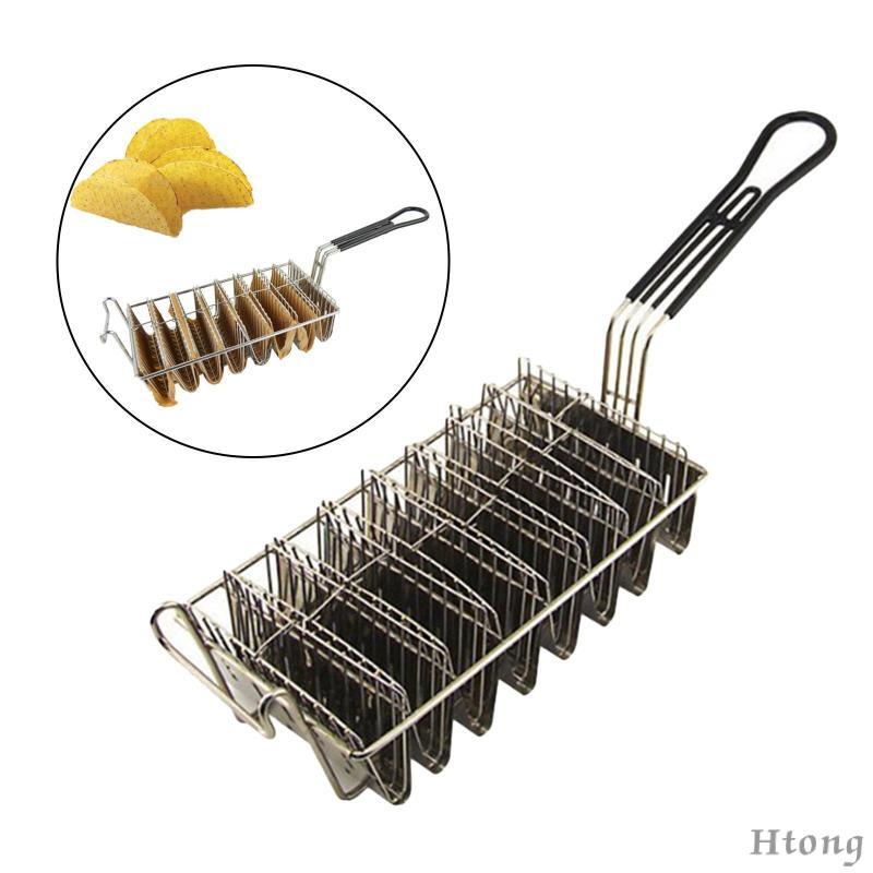 [Htong] Taco Basket Taco Pancake Cake Toast Holder Shells Basket for 8 Shells Taco Holder Stand