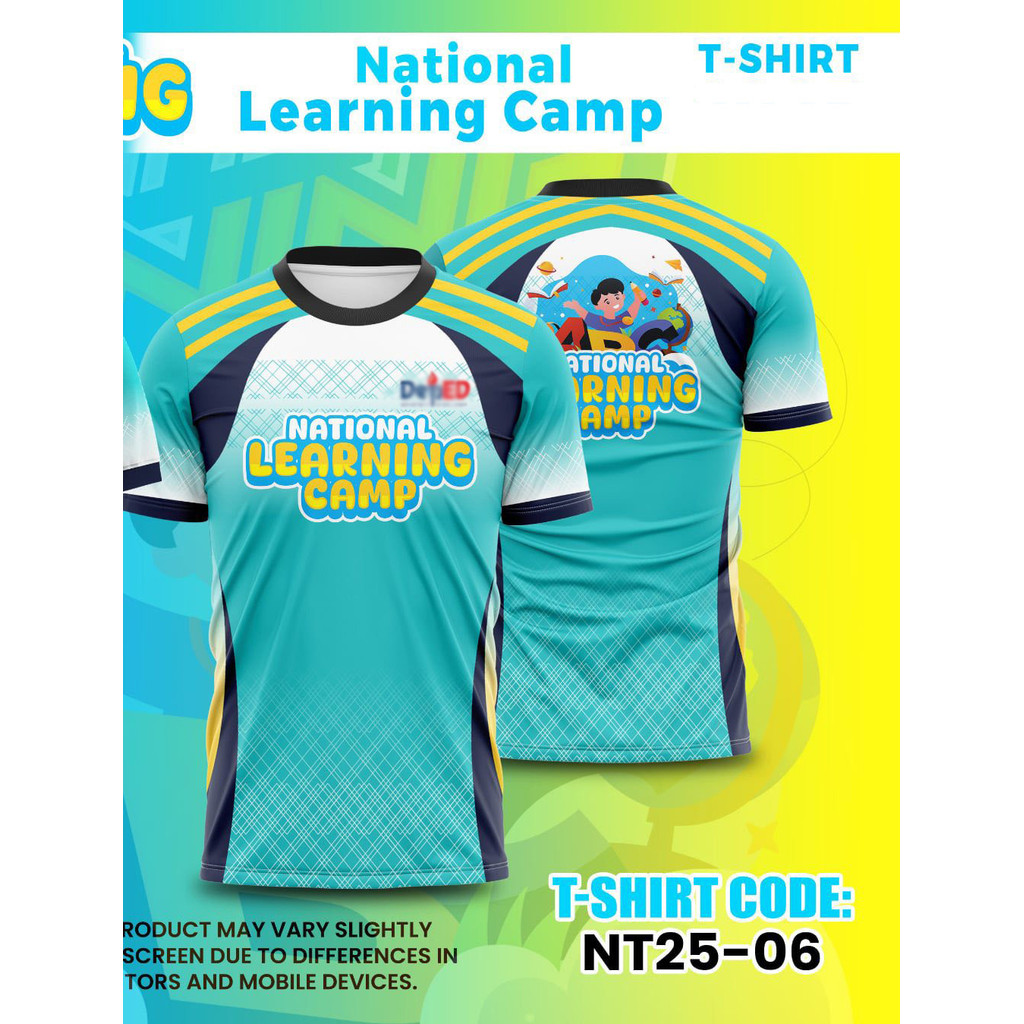 เสื้อยืดธีม NATIONAL LEARNING CAMP พร้อมสต็อกใหม่ ออกแบบพิมพ์แบบ Full Sublimation แขนสั้น สวมใส่ง่าย