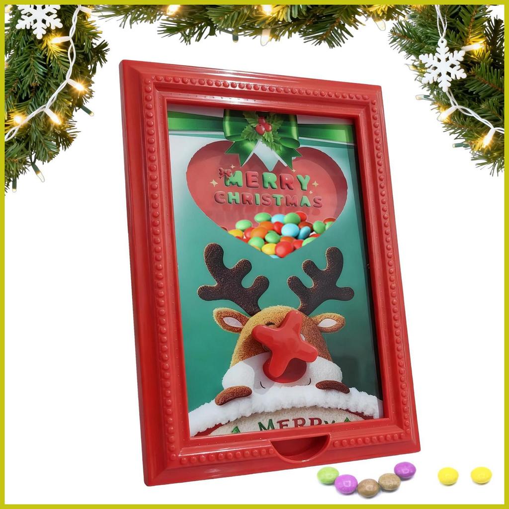 Candy Dispenser กรอบรูป Reindeer ธีมวันหยุดตกแต่งคริสต์มาส Gumball เครื่องกรอบสําหรับวันเกิด yauaerm