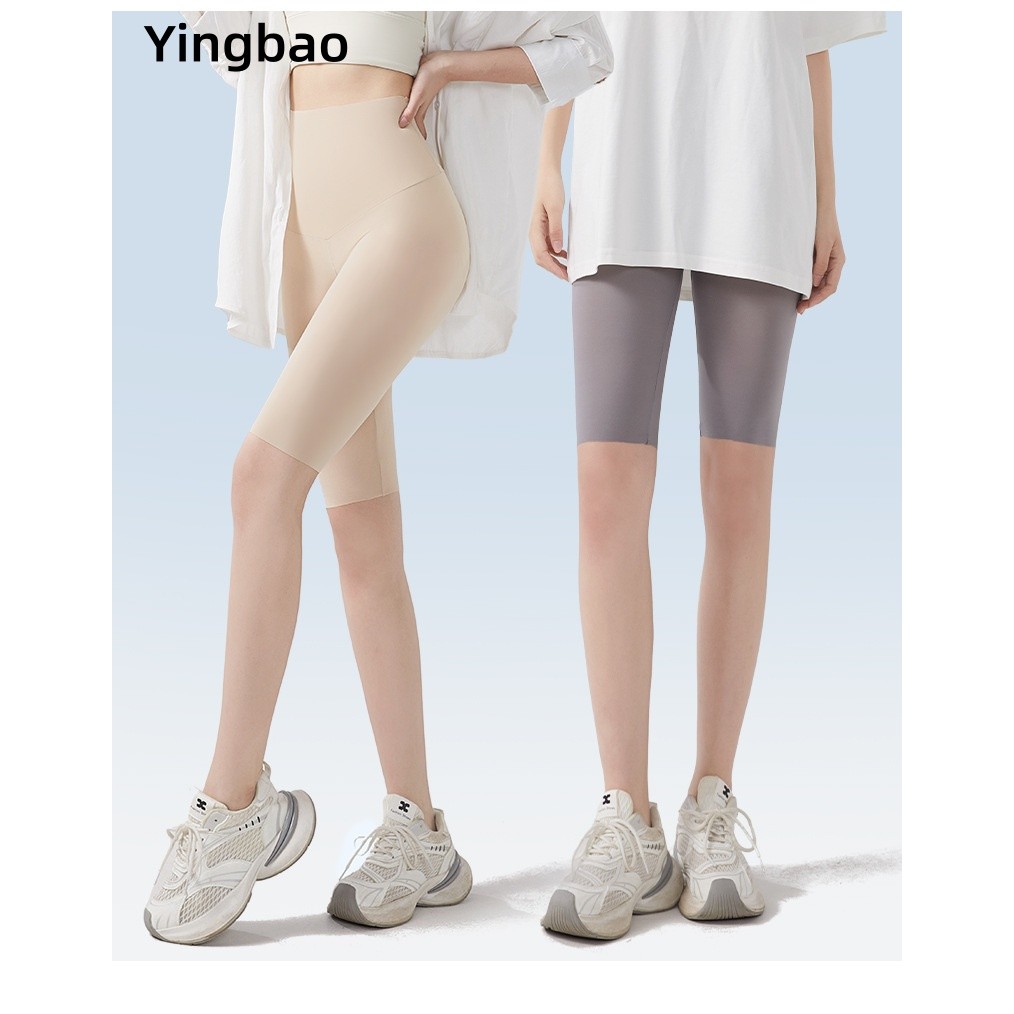 Legging Yingbao สบายๆสำหรับผู้หญิง ผ้าไหมน้ำแข็งUltra-Thinระบายอากาศได้ดี เหมาะสำหรับโยคะและฤดูร้อน