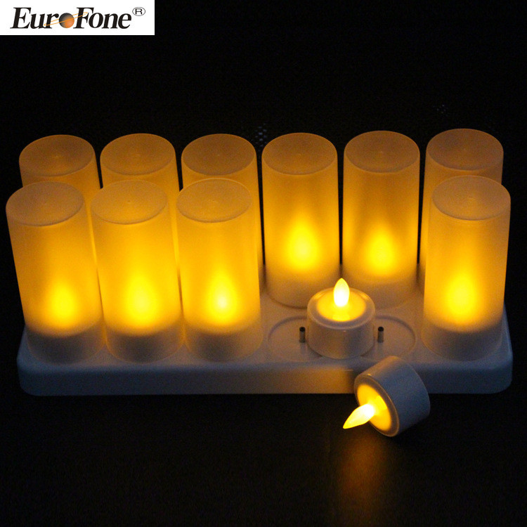 Factory-supplied birthday supplies EuroFone Electronic candle light, tea light12Charging LED Glowing